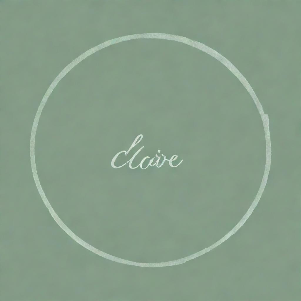 Create an image with a sage green background and the word 'Claire' prominently displayed in the middle.