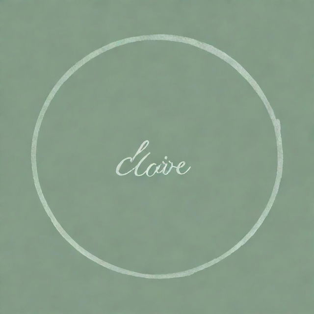 Create an image with a sage green background and the word 'Claire' prominently displayed in the middle.