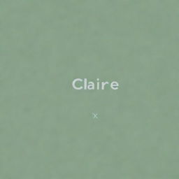 Create an image with a sage green background and the word 'Claire' prominently displayed in the middle.