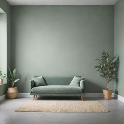 A calming sage green space, serving as a serene and minimalist background.