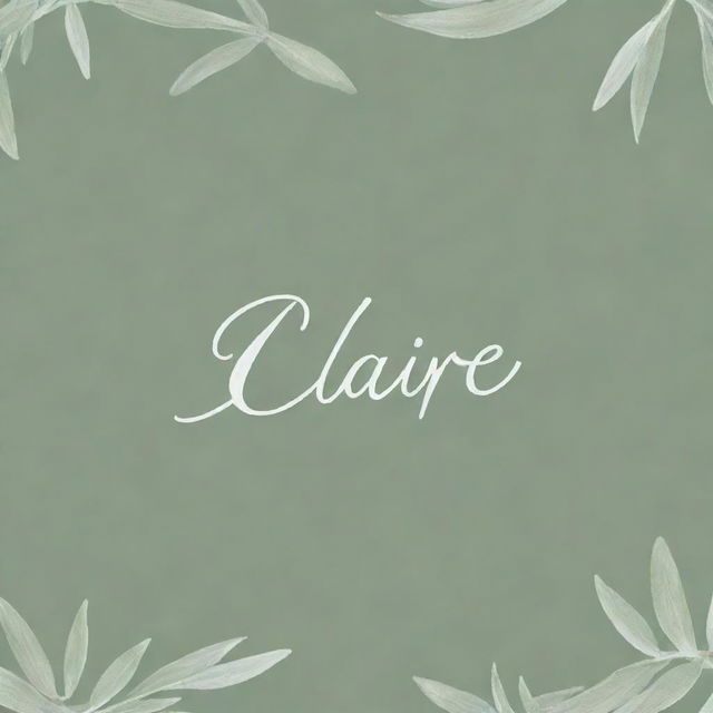 A soothing sage green background with the name 'Claire' centered in elegant white script.