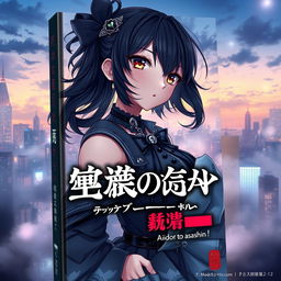 A captivating book cover design for 'Kagami no mukō-gawa: Aidoru to asashin', featuring a striking anime-style illustration