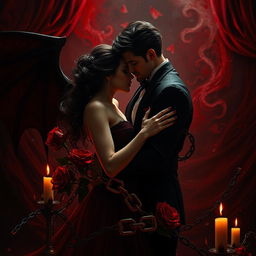 A visually striking and atmospheric representation of a toxic and diabolically venal love