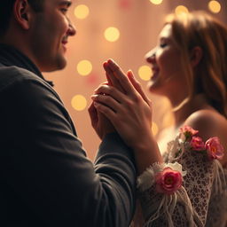 An intimate and romantic scene that captures the essence of passion and connection