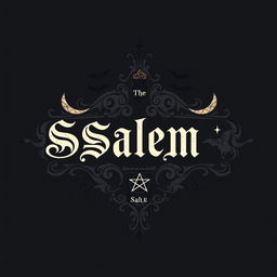 A gothic clothing brand logo inspired by the mystical and eerie atmosphere of Salem