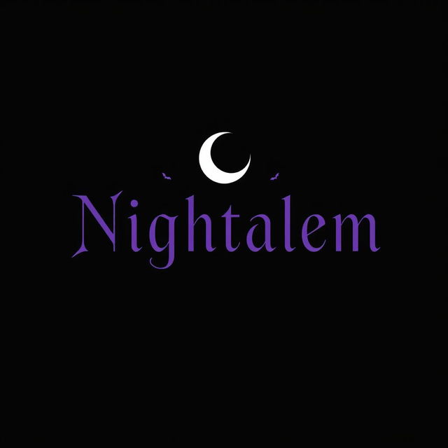 A minimalist and clean logo design for a gothic clothing brand named 'Nightalem', inspired by the mysterious atmosphere of Salem