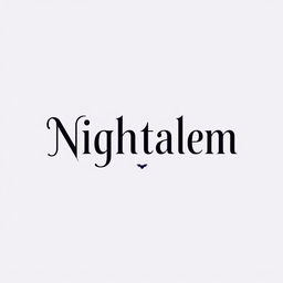 A minimalist and clean logo design for a gothic clothing brand named 'Nightalem', inspired by the mysterious atmosphere of Salem