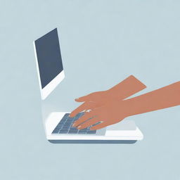 A simple illustration of a person cleaning their hands before using a computer.