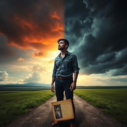 An evocative scene representing a deep and dramatic story, encapsulating the essence of personal truth