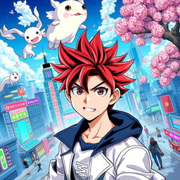 A vibrant and dynamic scene inspired by "Kurosuōba no Sekai: Mangaverse", showcasing a fantastical manga world filled with colorful characters and imaginative landscapes