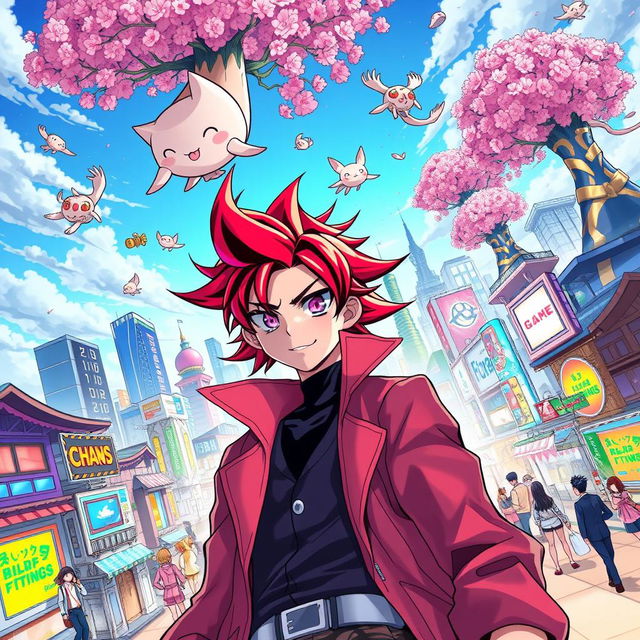 A vibrant and dynamic scene inspired by "Kurosuōba no Sekai: Mangaverse", showcasing a fantastical manga world filled with colorful characters and imaginative landscapes