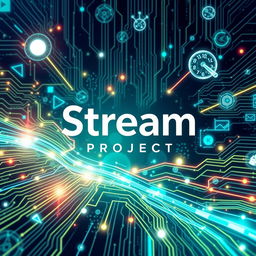 A striking and modern title card for a project, featuring the text 'Stream Project' boldly displayed at the center