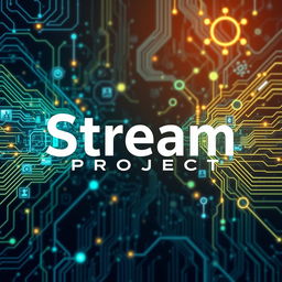 A striking and modern title card for a project, featuring the text 'Stream Project' boldly displayed at the center