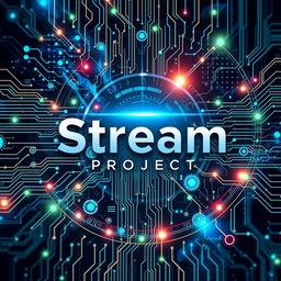 A striking and modern title card for a project, featuring the text 'Stream Project' boldly displayed at the center
