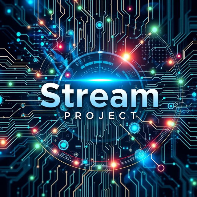 A striking and modern title card for a project, featuring the text 'Stream Project' boldly displayed at the center