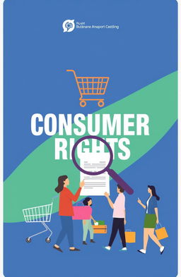 A visually striking cover page design for a report on consumer rights