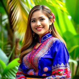 A beautiful Thai girl with an attractive curvy figure, featuring a mix of Thai and European heritage