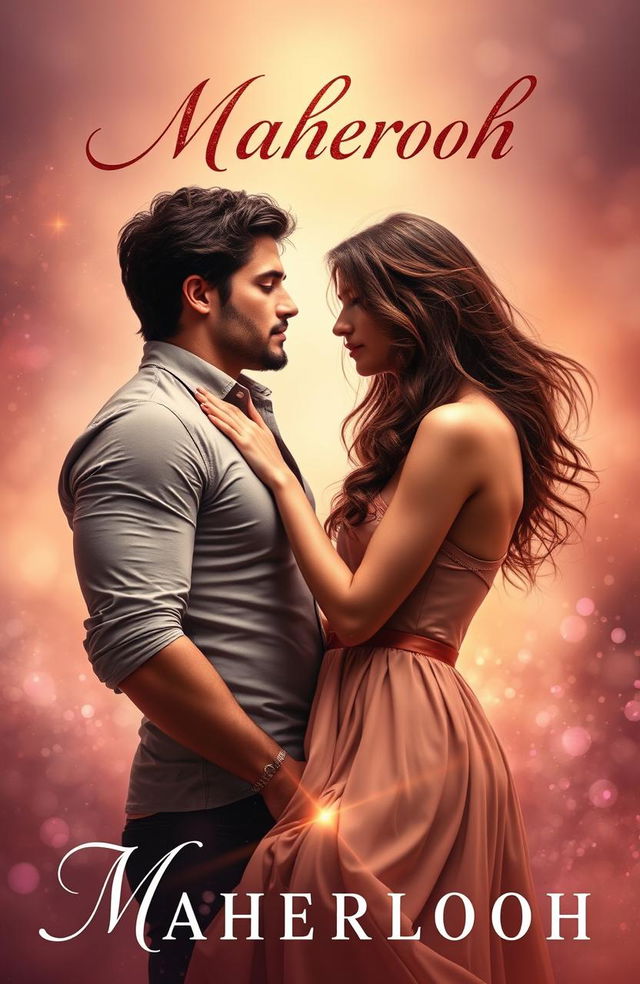 A romantic book cover titled 'Maaherooh' featuring a hot couple in a passionate embrace