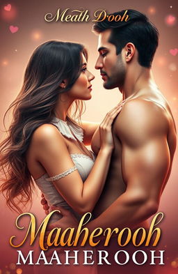 A romantic book cover titled 'Maaherooh' featuring a hot couple in a passionate embrace
