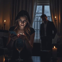 A poignant scene capturing the theme of infidelity and betrayal