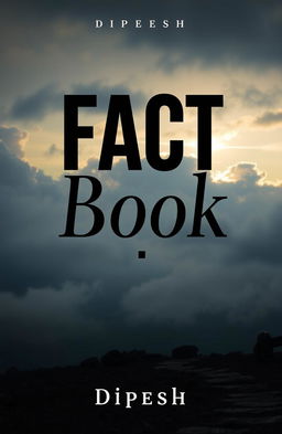 A contemplative book cover design for a fact book titled "Fact Book" by Dipesh, with the subtitle "English"