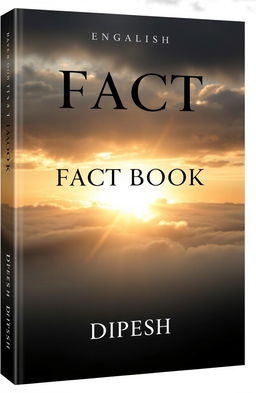 A contemplative book cover design for a fact book titled "Fact Book" by Dipesh, with the subtitle "English"