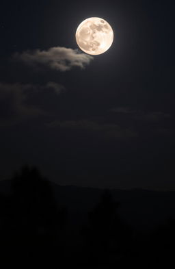 A breathtaking view of the moon at night, showcasing its cratered surface illuminated by soft silvery light