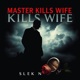A striking book cover design featuring the title 'Master Kills Wife' in bold, dramatic typography at the top