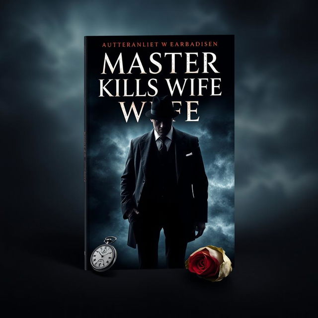 A striking book cover design featuring the title 'Master Kills Wife' in bold, dramatic typography at the top