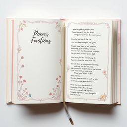 A beautifully designed collection of poems, featuring a serene cover with soft pastel colors, delicate floral illustrations, and elegant typography