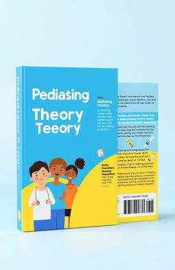 A vibrant and engaging book cover design for a Pediatric Nursing Theory book aimed at students