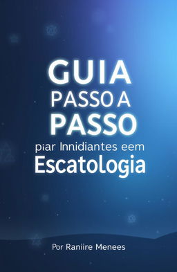 A visually engaging and informative cover design for a guide titled "Guia Passo a Passo para Iniciantes em Escatologia"
