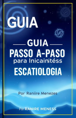 A visually engaging and informative cover design for a guide titled "Guia Passo a Passo para Iniciantes em Escatologia"
