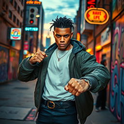 A captivating image embodying a powerful and defiant statement