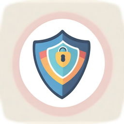 A stylized graphic that includes a slogan saying 'Navigate Safely: Your Guide to Online Protection'. It commands attention with bold fonts, vibrant colors, and symbolizes online safety, featuring a shield, padlock, and internet symbol juxtaposed.