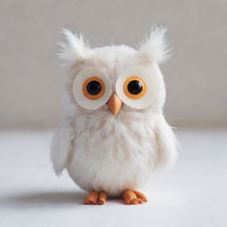 A simple, yet cute, owl with vibrant expressive eyes and soft feather details in a minimalist style.