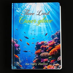 A vibrant book cover design featuring a stunning underwater scene teeming with life