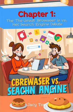 A playful and lighthearted book cover titled 'Chapter 1: The Great Browser vs