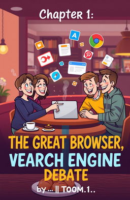 A playful and lighthearted book cover titled 'Chapter 1: The Great Browser vs