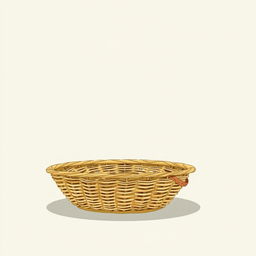 Illustration of a low basket viewed from the side, depicting its profile