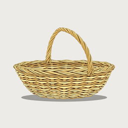 Illustration of a low basket viewed from the side, depicting its profile