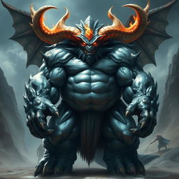 A massive Dungeons & Dragons fighter, resembling a huge horned beast