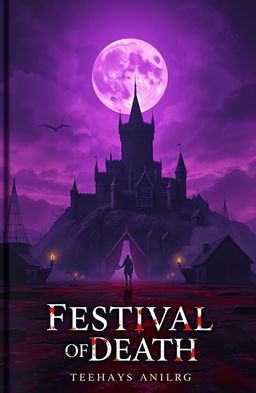 A dark and atmospheric book cover for a fictional novel titled 'Festival of Death'