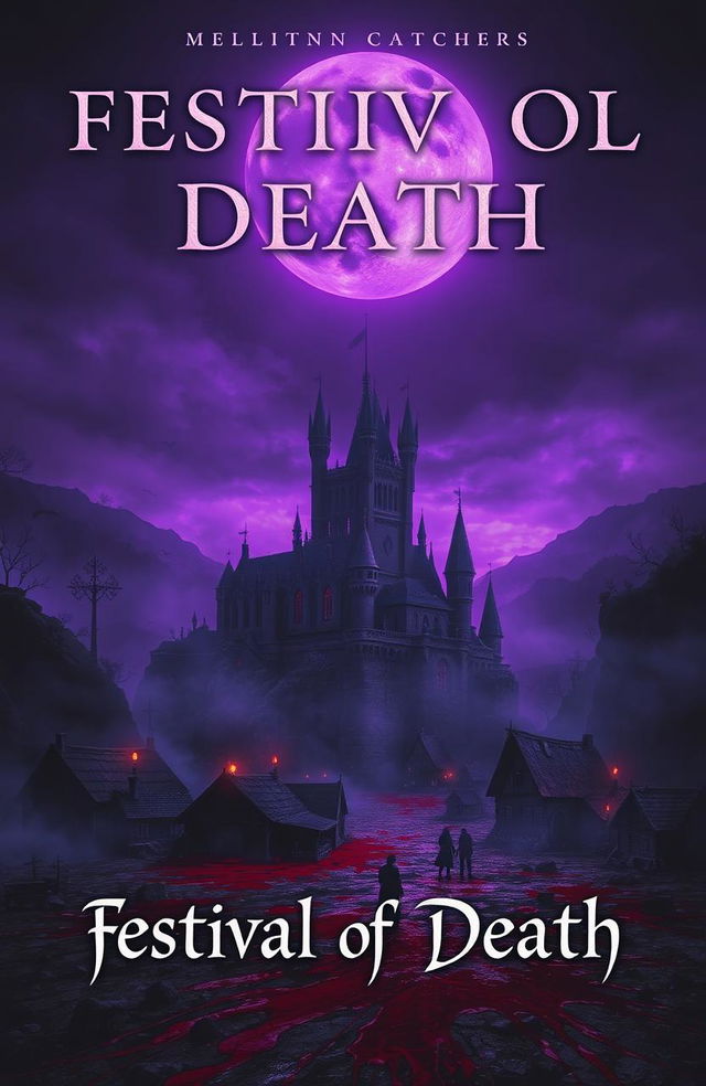 A dark and atmospheric book cover for a fictional novel titled 'Festival of Death'