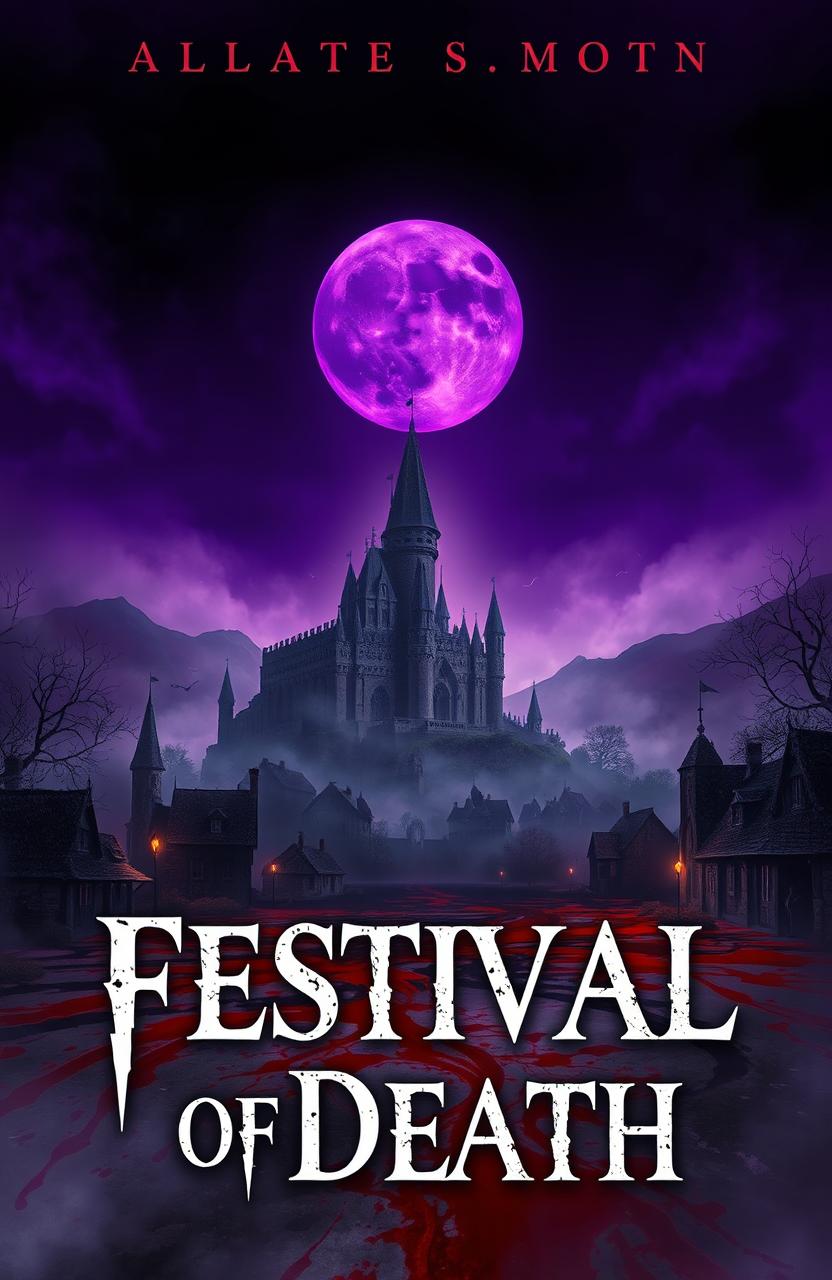 A dark and atmospheric book cover for a fictional novel titled 'Festival of Death'