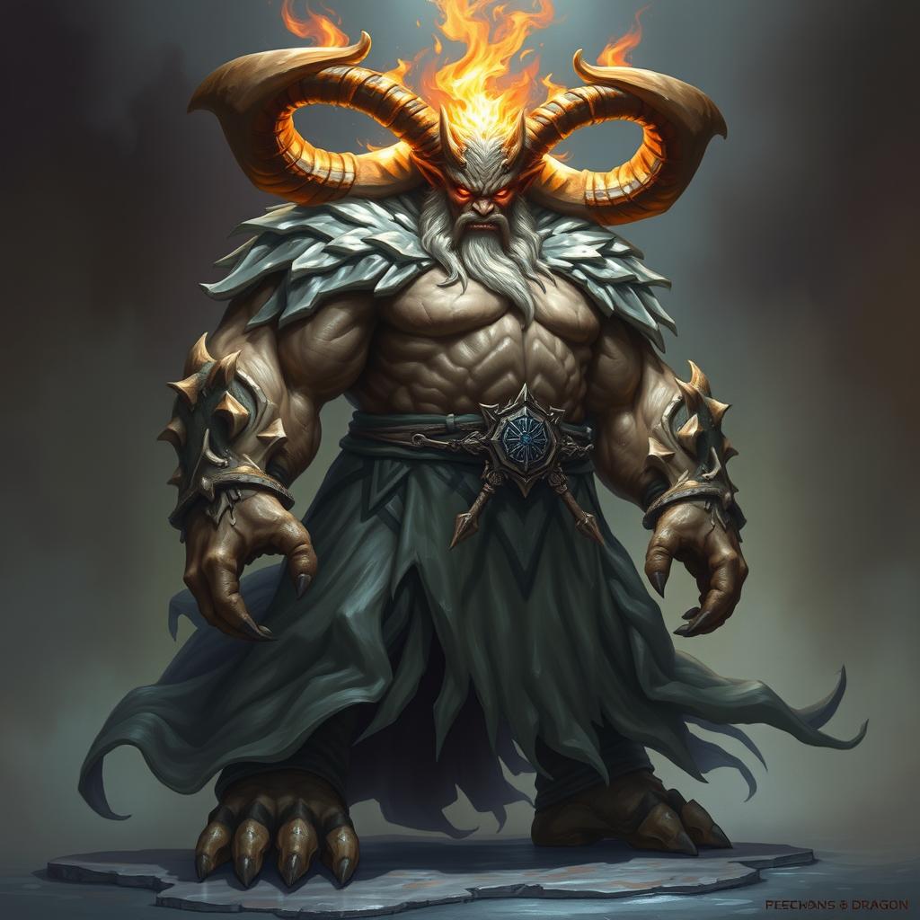 A powerful Dungeons & Dragons fighter, depicted as a huge horned beast with a humanoid form