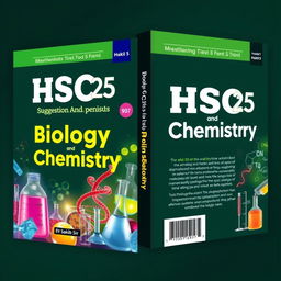 A book cover design for the suggestion book for HSC 25, focusing on Biology and Chemistry, written by Sakib Sir