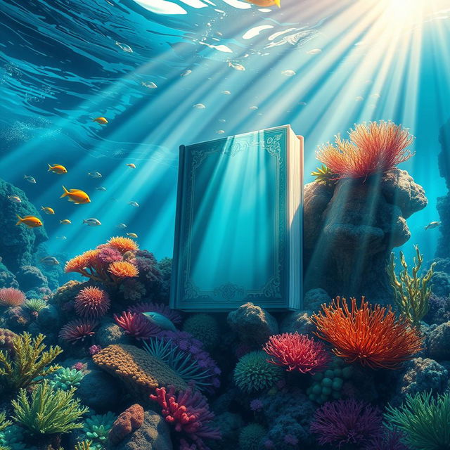 A beautiful underwater scene depicting a captivating book cover