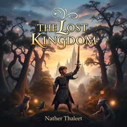 Book cover design for a fantasy novel titled 'The Lost Kingdom'