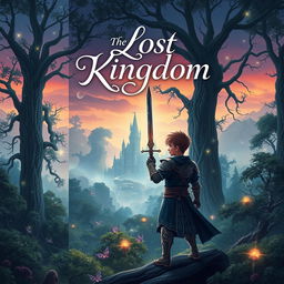 Book cover design for a fantasy novel titled 'The Lost Kingdom'